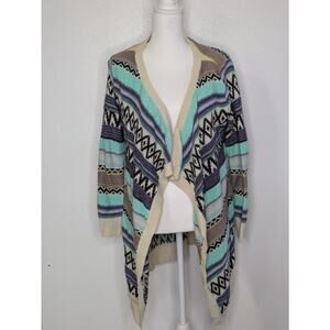 Llove Open Cardigan Sweater Size M/L Southwestern Boho Aztec Tribal Western